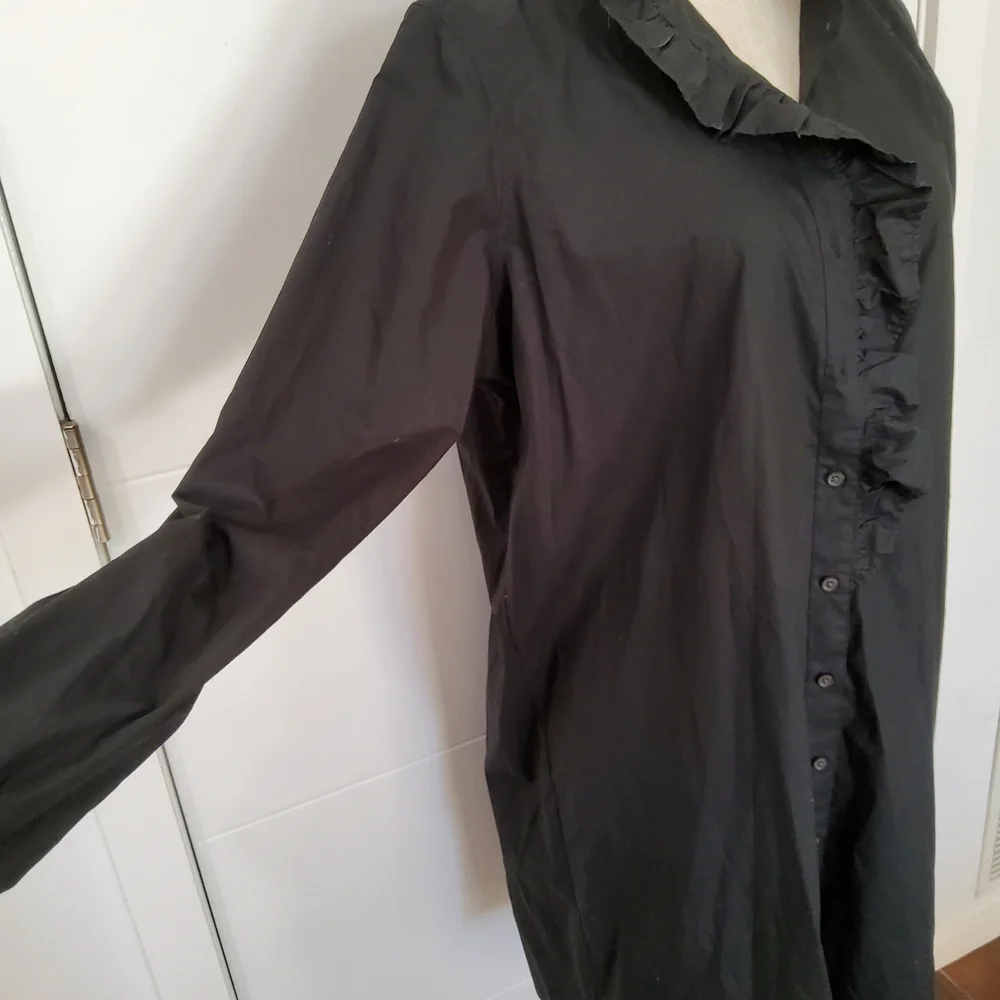 J. Crew Black Poplin Cottage Shirt Dress Size 12